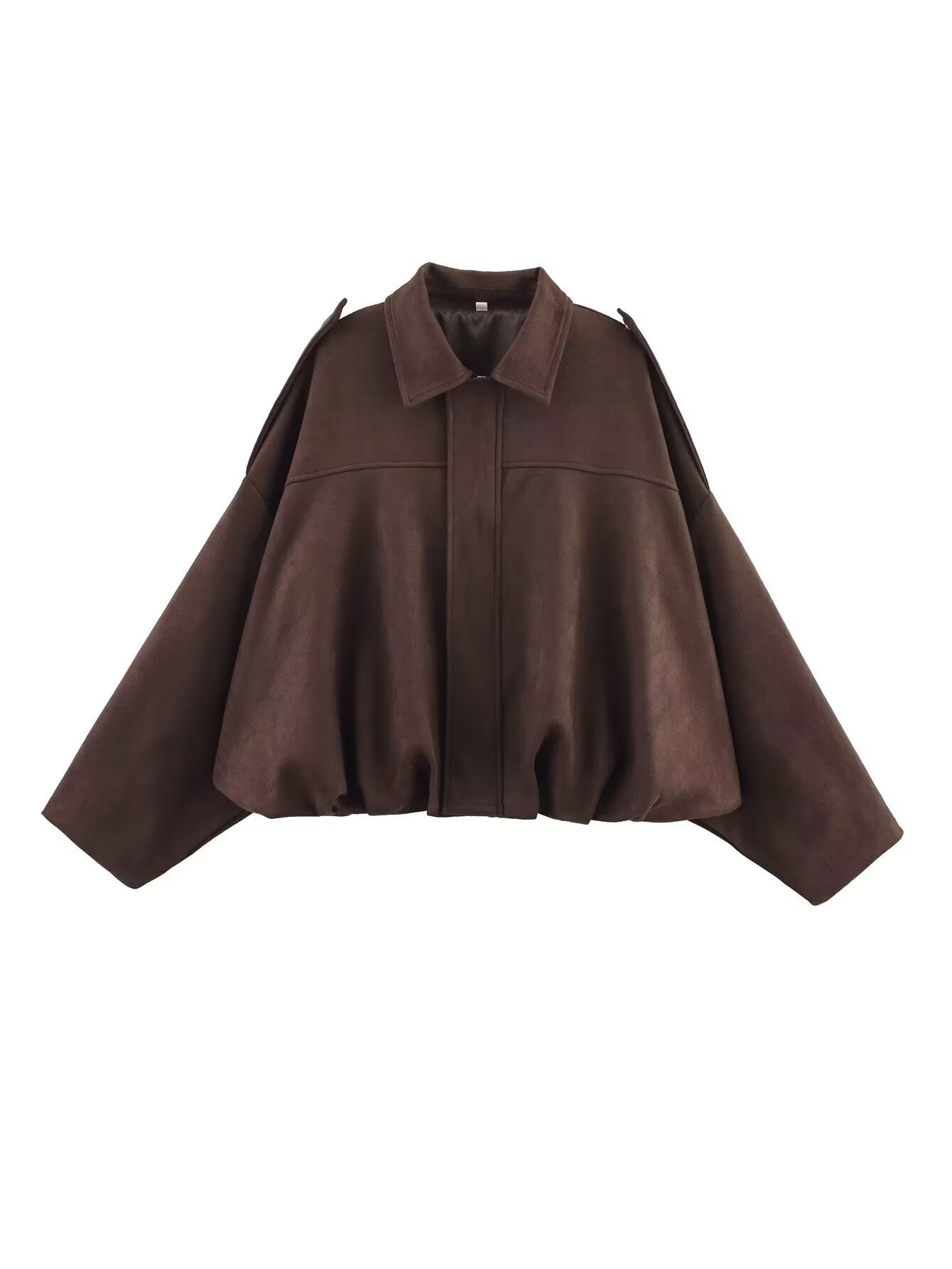 Women's Suede Texture Lapel Loose Bomber Jackets