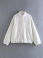 Women's Simple Versatile Stand Collar Zipper Casual Coats