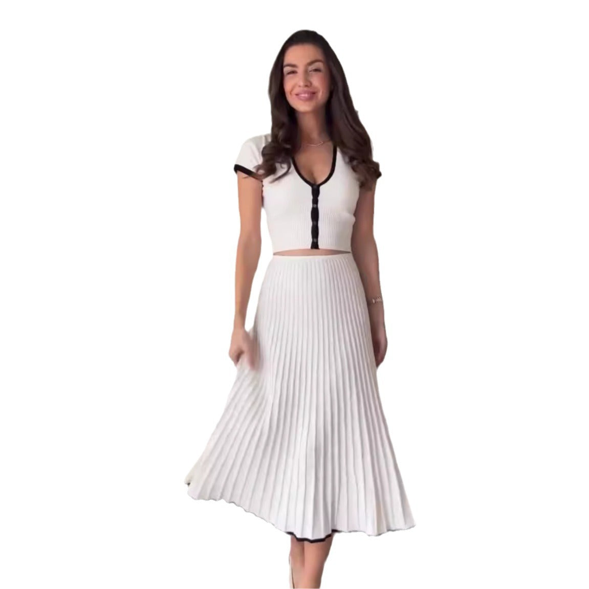 Women's Graceful Summer Contrast Color Stretch Suits