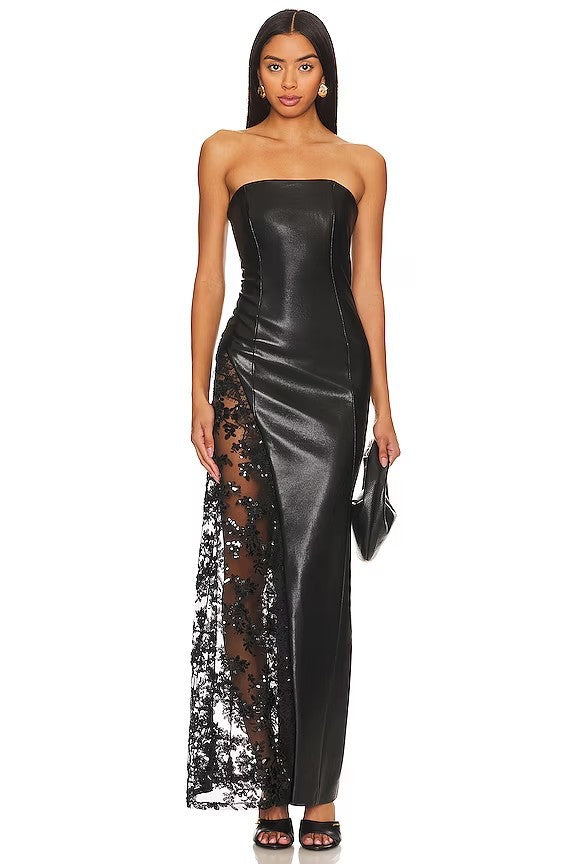 Leather Fashionable Elegant Tube Lace Sexy Dresses