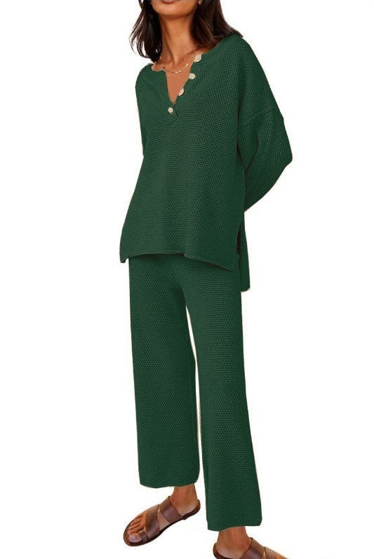 Women's Casual Two-piece Solid Color Fashion Suits