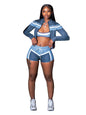 Women's Wear Printed Long-sleeved Halter Wrapped Chest Strap Hot Suits