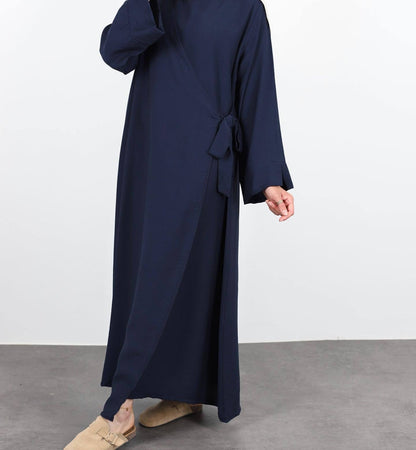 Pure Color Tied Long Dress Robe Dresses