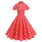 High Waist Polka-dot V Dress Performance Dresses