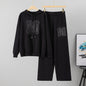Women's Graceful Knitting Hooded Casual Wide Leg Suits