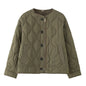 Women's Fashion Single-breasted Quilted Diamond Lattice Coats