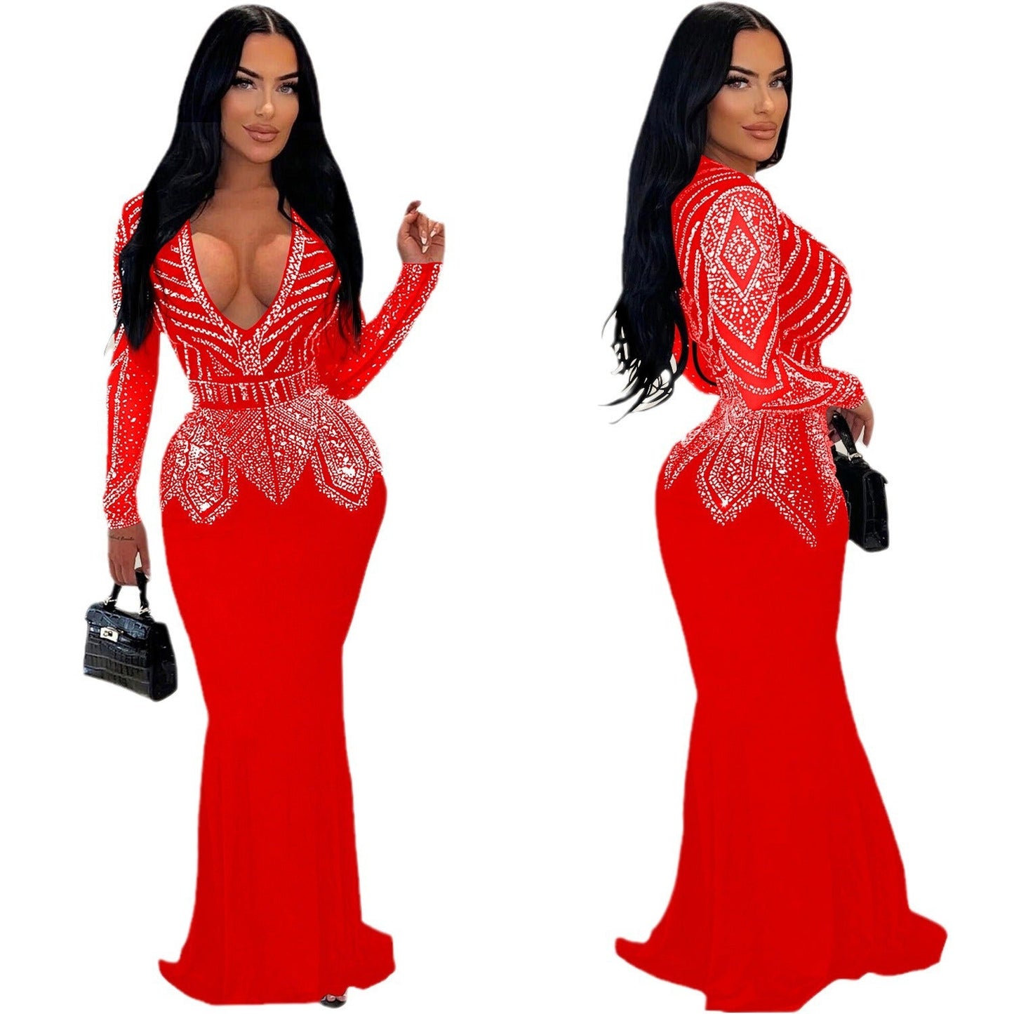 Women's Stylish Fashion Wear Rhinestone Dress Dresses