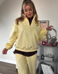 Collar Long-sleeved Trousers Casual Pullover Two-piece Suits