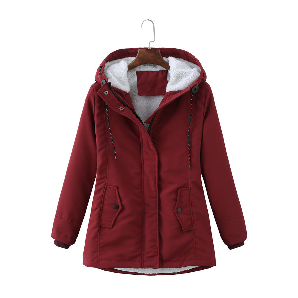 Women's European Ladies Hooded Parka Winter Warm Coats