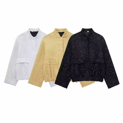 Women's Garden Collar Pockets With Hidden Buttons Coats