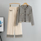 Women's Plaid Fashion Casual Knitted Two-piece Suits
