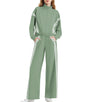 Wear Zipper Sports Contrast Color Striped Suits
