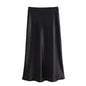 Women's Summer French Fashion Silk Satin Texture Skirts
