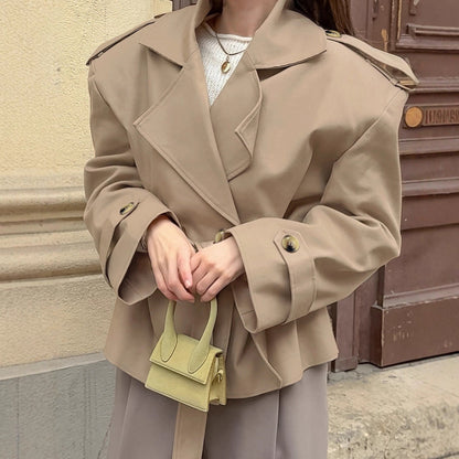 Women's Loose Long Sleeve Trench Design Sense Graceful Coats