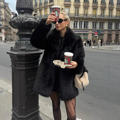 Fur Fashion Green Collar Warm Thickened Coats
