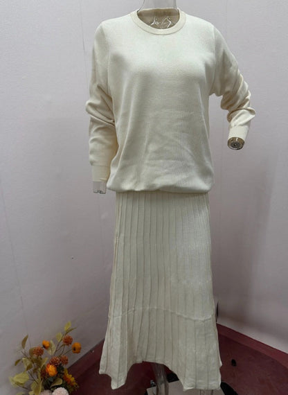 Solid Color High Waist Pleated Dress Dresses
