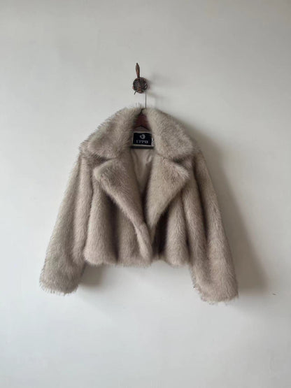 Women's Environmental Protection Fur Winter Large Lapel Coats