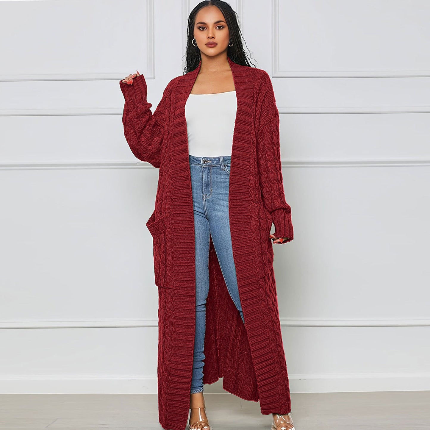 Women's Lazy Fashion Solid Color Long Twist Dresses