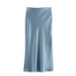 Women's Summer French Fashion Silk Satin Texture Skirts