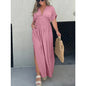 Solid Color Bat Sleeve Elastic Waisted Slimming Dresses