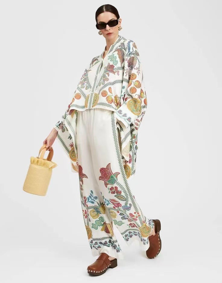 Women's Fashion Stand Collar Irregular Trousers Two-piece Suits