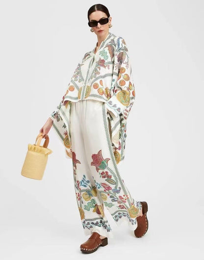 Women's Fashion Stand Collar Irregular Trousers Two-piece Suits