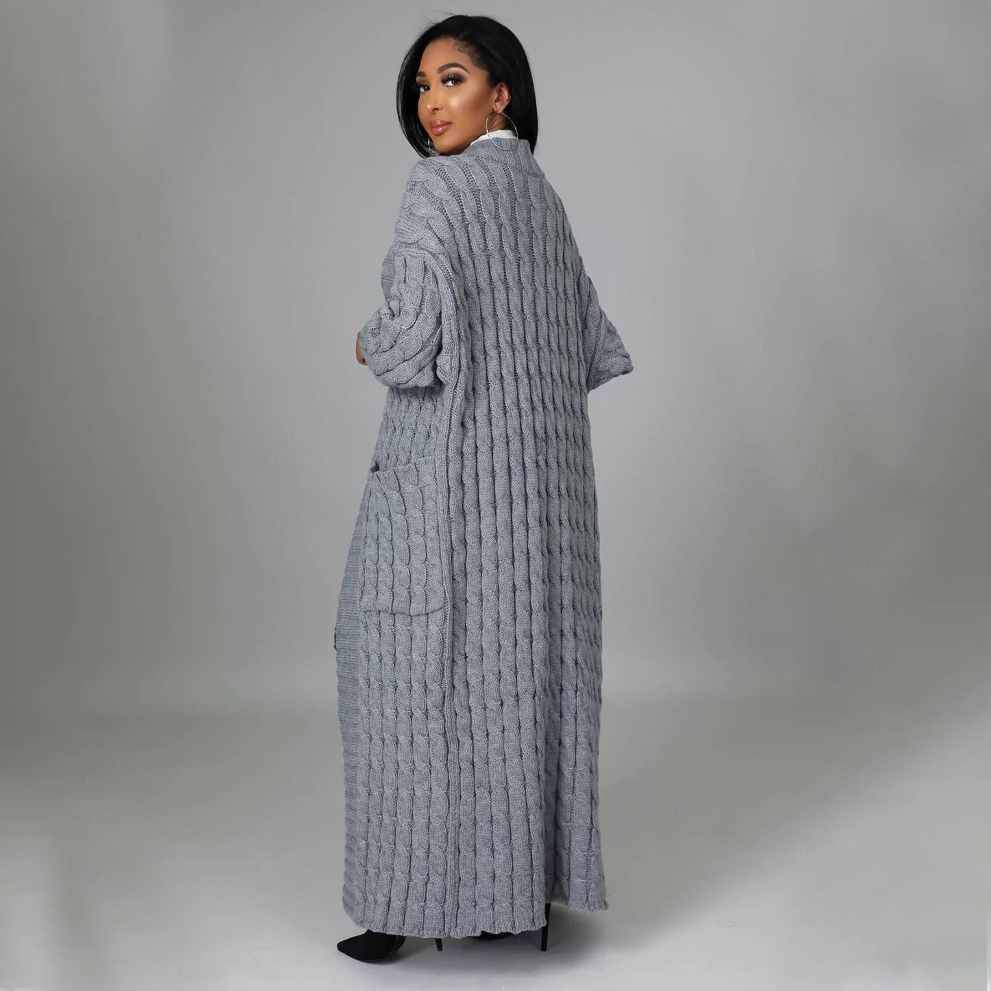 Women's Fashion Casual Long-sleeved Long Solid Color Sweaters