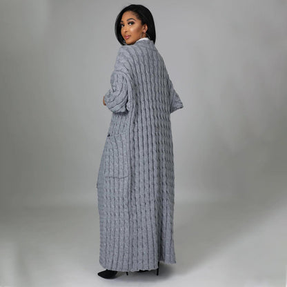Women's Fashion Casual Long-sleeved Long Solid Color Sweaters