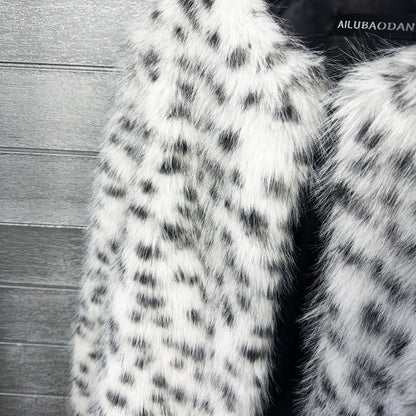 Women's Imitation Tuscan Fur Korean Black White Coats