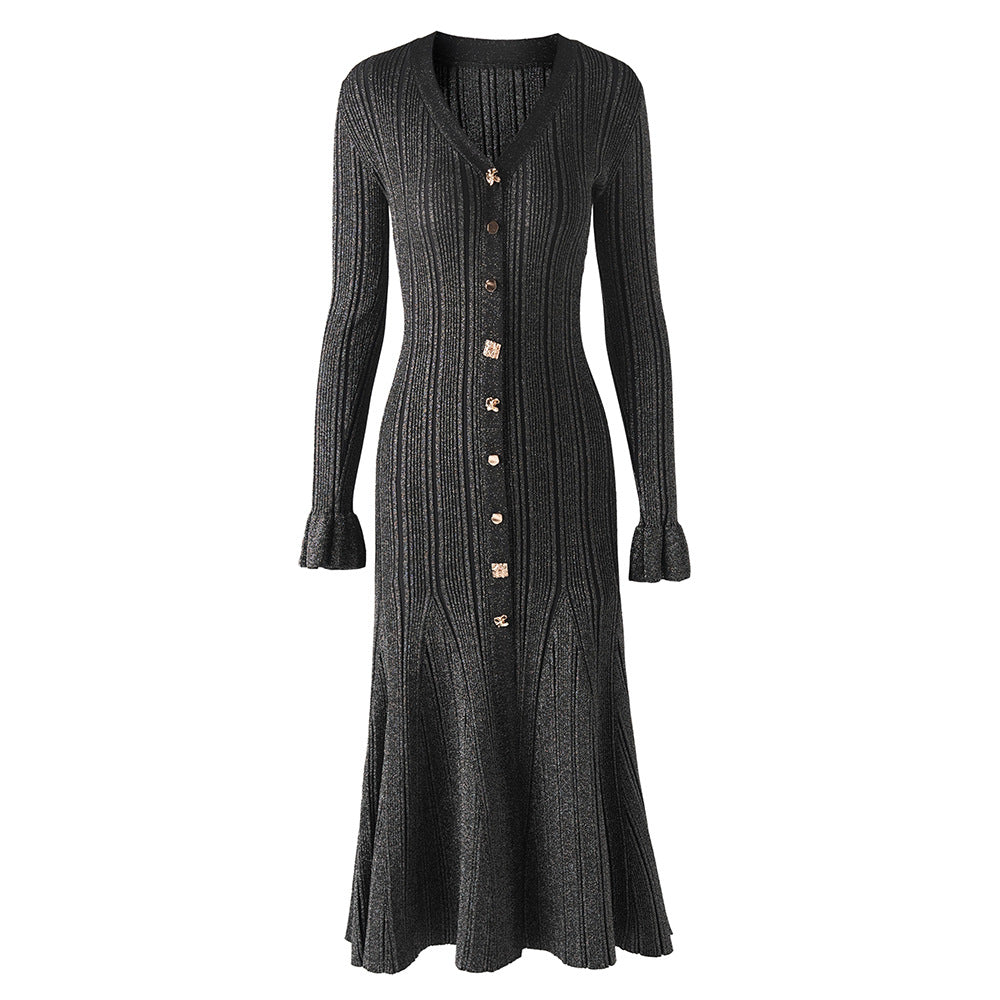 Swing Super Metal Buckle Micro Pull Cuff Dresses