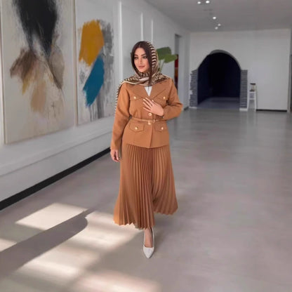 Women's Fashion Charming Elegant Long Pleated Suits