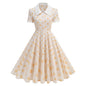 Retro Graphy Date Commuting Elegant Sisters Party Picnic Outing Dresses