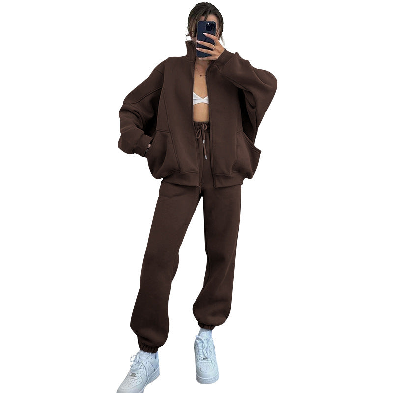 Women's Color Stand Collar Long Sleeve Fashion Suits