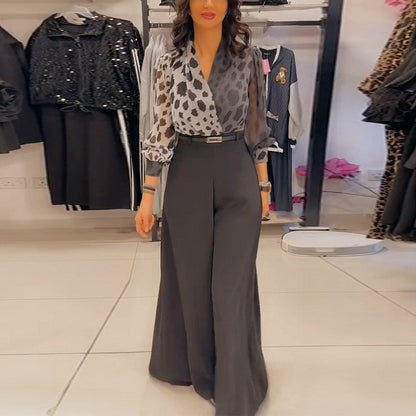 Spring Elegant Sexy Printed Two-piece Set Suits