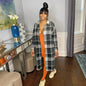 Women's Mid-length Casual Classic Plaid Single-breasted Woolen Coats
