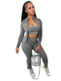 Women's Fashion Wear Zipper Thumb Hole Long-sleeved Suits