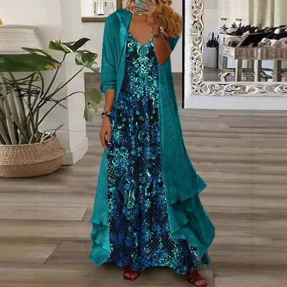 Women's Dress Set Strap Inner Matching Mesh Suits