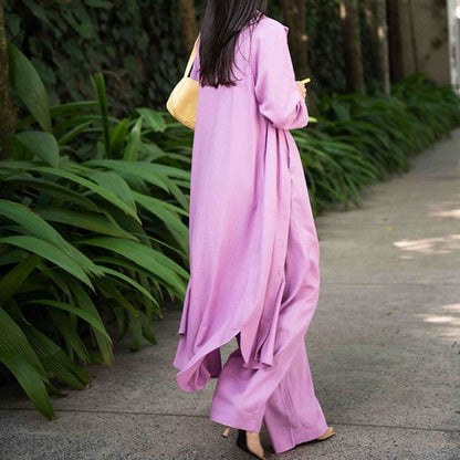 Women's Autumn Fashionable Mid-length Shirt Sling Straight Suits
