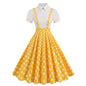 Women's Elegant College Polka Dot Graphy Large Swing Dress Dresses