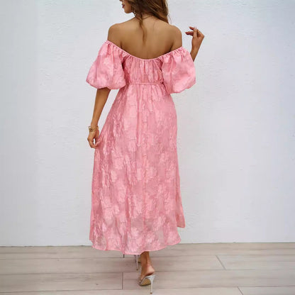Women's Summer French Style Pettiskirt Puff Sleeve Dresses