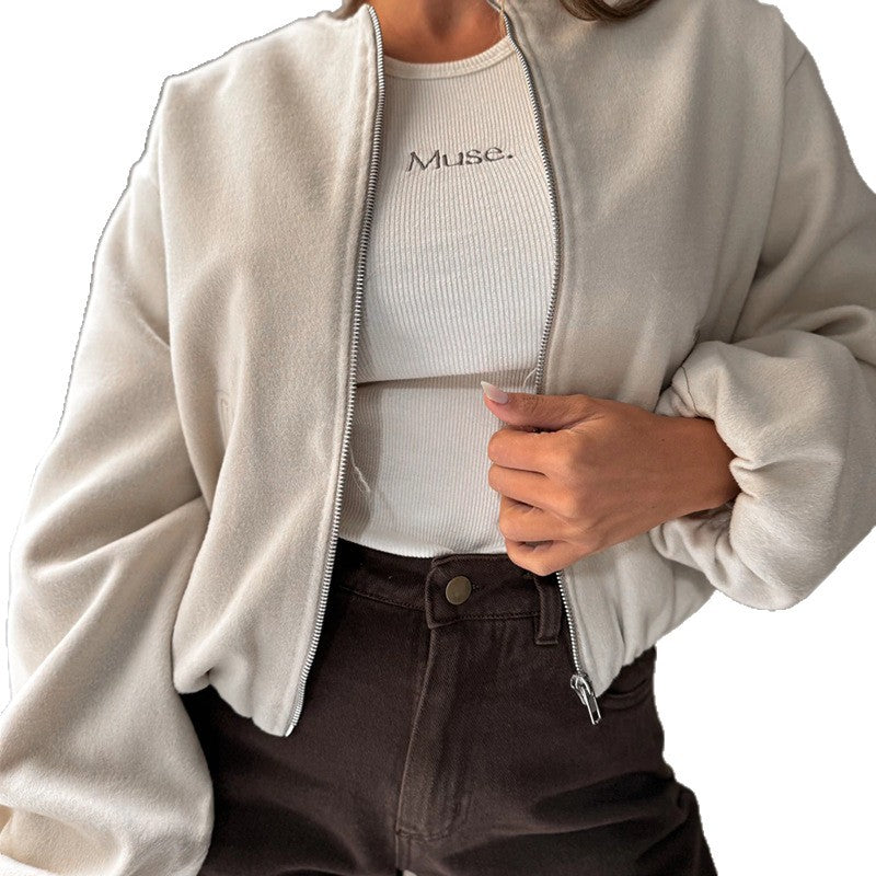 Women's Round Neck Lantern Sleeve Fashion Casual Jackets