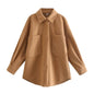 Gothic Autumn Woolen Shirt Dark Green Coats