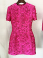 Fashion Rose Pink Series Jacquard Beaded Shorts