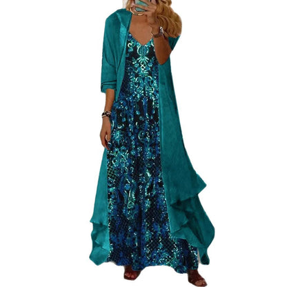Women's Dress Set Strap Inner Matching Mesh Suits