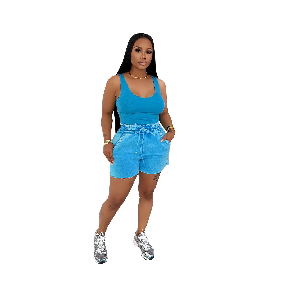 Women's Thickened Cotton Washed Sexy Casual Two-piece Suits