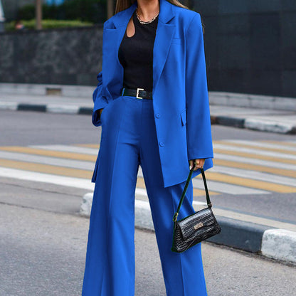 Women's Solid Color Long-sleeved Street Shooting Casual Suits