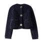 Spring Thick Needle Decorated Row Button Sweaters
