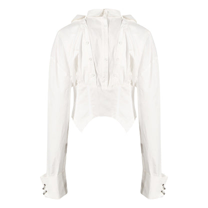 Women's Fishbone Shirt For Niche Design Waist Blouses