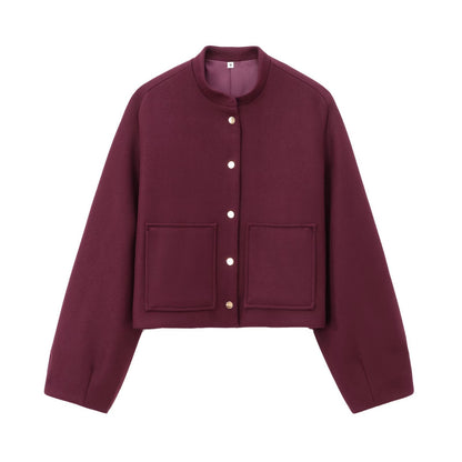 Women's Fashion Casual Versatile Stand Collar Single-breasted Coats