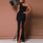 Color Sequined High Waist Temperament Commuter Dresses